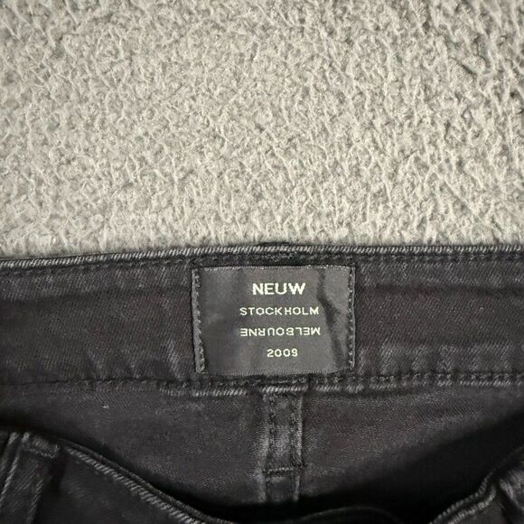 NEUW Denim Jeans Mens 34x32 Black Iggy Skinny Fit Stretch Casual - Picture 3 of 16